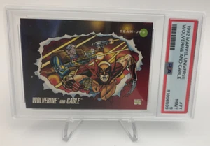 1992 Impel MARVEL Universe WOLVERINE AND CABLE #77 Trading Card grade PSA MINT 9 - Picture 1 of 10