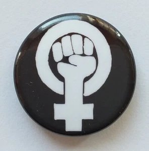 FEMINIST SYMBOL BUTTON BADGE Women's Rights Feminism Equality Progress Diversity - Picture 1 of 1