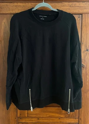 Universal Standard M 18-20 Peachy Terry Cremallera Lateral Jersey Sudadera Top Negro Foto 1 de 4