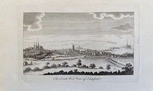 Antiker Druck von 1764: S.W. Blick auf Lichfield, Staffordshire nach John Ryland - Bild 1 von 2