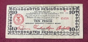 FILIPPINE MINDANAO 10 PESOS 1944 - OTTIMO - Foto 1 di 2