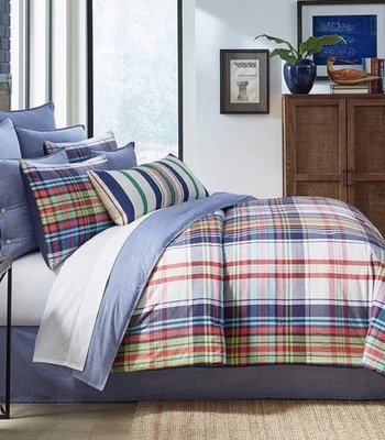 New Cremieux Foster Bold Bright Plaid Full Queen Comforter & Shams Set 3pc - Image 1 of 4