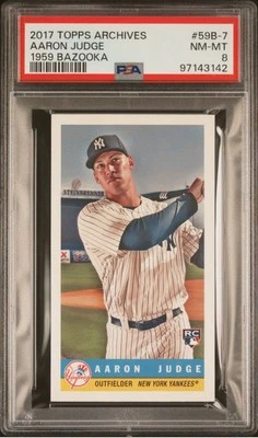 2017 Topps Archives Aaron Judge 1959 Bazooka Rookie RC #59B-7 PSA 8 NM-MT  - Image 1 of 2