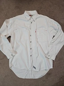 Camisa De Colección Levi's Para Hombre MEDIANA Roja Pestaña Metal Bolsillos con Botones Beige Sin Stock - Imagen 1 de 17