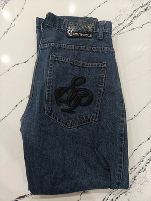 Vintage South Pole Jeans Mens Blue Y2K 4180 Relaxed Baggy Skater Grunge 38x30 - Image 1 of 4