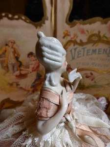 Gorgeous CARL SCHNEIDER Porcelain Half Doll Lady holding Letter 14284 Pincushion - Picture 1 of 13