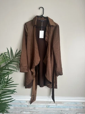 Женская куртка Emory Park Blazer размер S коричневая с поясом осень  - Изображение 1 из 4