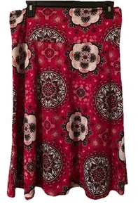 Colette Damen Rock Größe Petite Large rot weiß schwarz abstraktes Design - Bild 1 von 3