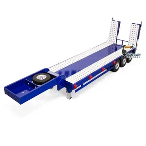 Rimorchio in metallo 1/14 3 assi sollevamento elettrico gambe coda per trattore radiocomandato camion - Foto 1 di 6