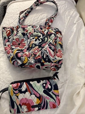 Vera Bradley Glenna Cartera Bolso Mod Paisley + Muñequera Cartera Conjunto En muy buen estado Foto 1 de 4