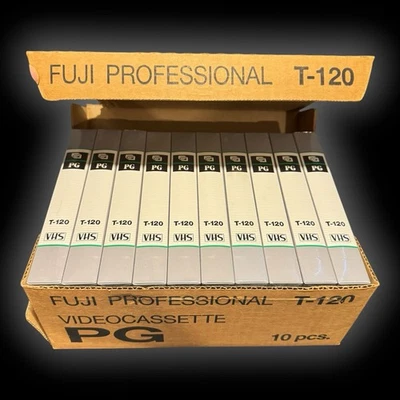 10x FUJI PROFESSIONAL Grade T-120 Video VHS Tapes * New Sealed Blank Cassettes - Image 1 of 4