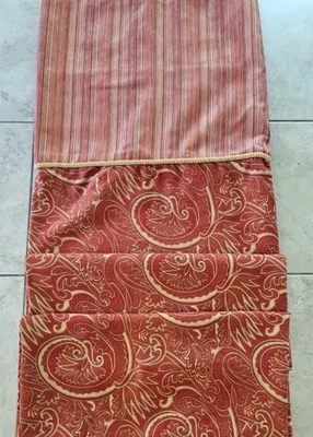 Bacova Shower Curtain Red & Gold Paisley Fabric w/ Gold Lining 68" W x 72" L - Image 1 of 4