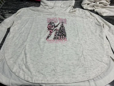 Top túnica Ava & Viv para mujer marfil cuello capucha talla 4X Santa’s World Tour rosa Foto 1 de 4