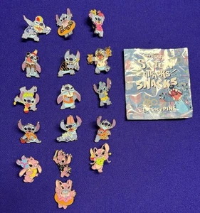 2025 Disney Parks Stitch Attacks Snacks Mystery Pin Complete Set 16-Pins NEW - Picture 1 of 17