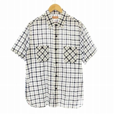 Used SUGAR CANE SPEC DOBBY CHECK S S WORK SHIRT Casual Shirt Short Sleeve Plaid - Image 1 of 4