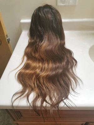 Quality European Full Lace Brown Human Hair wig 24" New  - Image 1 of 4