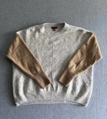 Suéter Vince Camuto Colorblock Manga Raglán Talla M Crema Con Mangas Marrón Foto 1 de 4