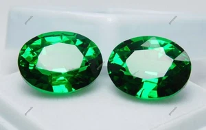 16.50 Ct Natural TSAVORITE Garnet Green CERTIFIED Oval Shape Gemstone Ring Size - Picture 1 of 5