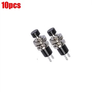 10 Stück Mini Schalter Lockless Momentan Ein/Aus Drucktaster Schwarz Neu Ic ln - Bild 1 von 2