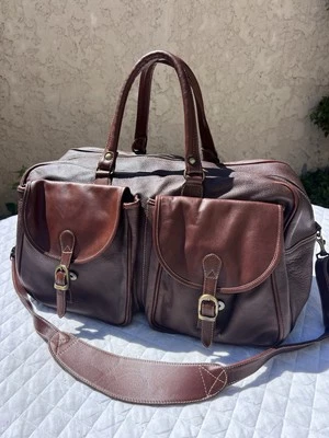 Charuto colombiano escuro couro marrom bolsa de viagem fim de semana feita na Colômbia - Imagem 1 de 4