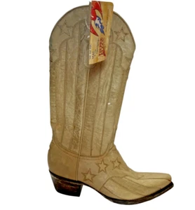 Old Gringo Yippee Ki Yay Beige Leather San Marcos Western Boots Women US 7B NWT - Picture 1 of 9
