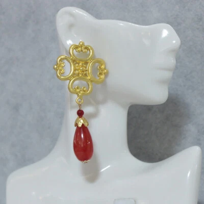 Vintage Cuban Rock Crystal Pearl Elegant Trendy Earrings Accessories - Image 1 of 4