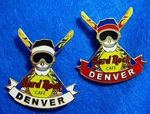 RARO PROTOTIPO DENVER CROSS SKI TEMPORADA CALAVERA GAFAS HRC Hard Rock Café 2 PINS - Imagen 1 de 1