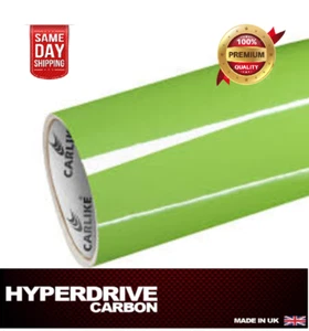 Envoltura de vinilo verde brillo hoja película calidad premium liberación de aire libre de burbujas Reino Unido! - Imagen 1 de 5