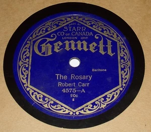 Gennett 4575 Robert Carr The Rosary / Archie Nicholson Tommy Lad 78 RPM E+ RARE - Bild 1 von 2
