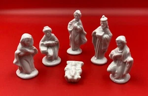 Juego de 6 piezas de pesebre de Navidad porcelana cerámica blanca Taiwán - Imagen 1 de 7