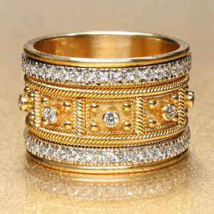 Gorgeous Women Wedding Ring 18k Yellow Gold Plated Cubic Zircon Sz 6-10