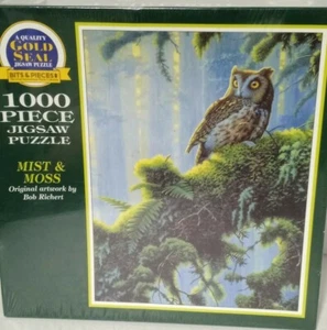 Owl 1000-piece Jigsaw Puzzle. "Mist & Moss" Bob Richert artwork. Vintage 1997 - Picture 1 of 8