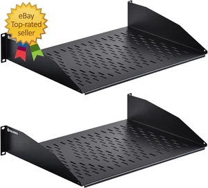 2U Cantilever Universal Rack Shelf - 14In Deep – Rackmount Shelf for 19’’ Av/Net - Picture 1 of 12