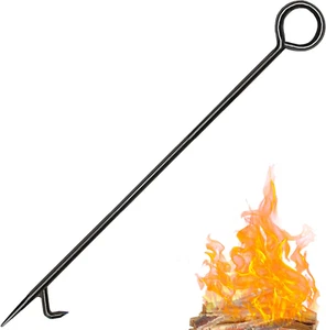 Fire Poker for Fireplace. 40 in Heavy Duty Fireplace Poker. Wrought Iron Steel F - Picture 1 of 12