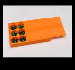 SCS Hobbies 3D HO Slot Car Pancake Armature Storage Case Fray Tjet Afx Orange - Picture 1 of 3