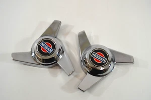 Nissan Center Caps Covers 3 Point Off Road PAIR Set of 2 Car Wheel Accessory - Picture 1 of 12