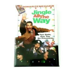 Jingle All The Way Vintage 1996 Pin Button Schwarzenegger Sinbad Rectangle 3x2 - Picture 1 of 12