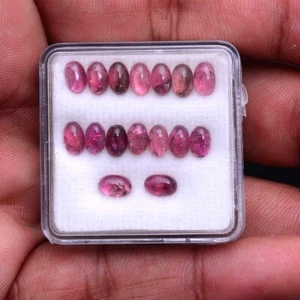 16 Stck. Natürlicher Rosa Turmalin Oval Cabochon 6 mm * 4 mm Unbehandelt Lose Edelsteine - Bild 1 von 6