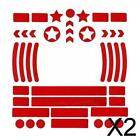 2 Reflective Stickers Accessories Decoration Night Red