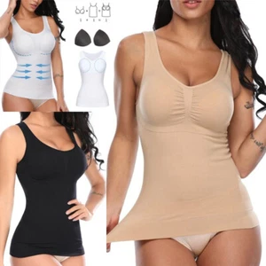 Womens Tank Tops Camisole with Built in Padded Bra Vest Cami Shelf Bra Tank Tops - Picture 1 of 14