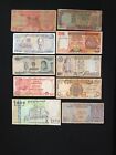 10 Countries Banknotes Old Circulated Paper Bank Bills 10 pcs/ lot Set