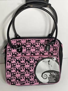 Disney Nightmare Before Christmas Pink tote bag Canvass Checker Pattern Skeleton - Picture 1 of 12