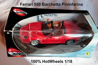Ferrari 550 Barchetta Pininfarina 1:18 100% HotWheels de Mattel 2000 - Photo 1/4