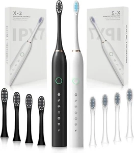 2 Pack Rechargeable Electric Toothbrushes for Adults and Kids Sonic Whitenin B19 - Picture 1 of 7