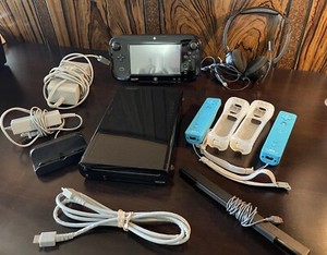 Nintendo Wii U Console Black Bundle Pack With 14 Loaded Games Tested With Proof