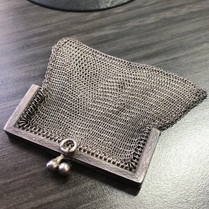 Antique Sterling Silver Coin Purse - Sterling Mesh Coin Purse - Signed - Bild 1 von 13