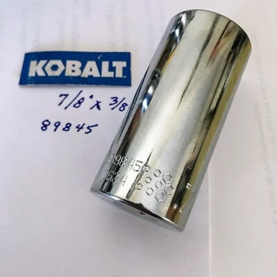 KOBALT  7/8"  x   3/8" DR  DEEP SOCKET   6 Point  #89845 -  Free USA  Shipping - Image 1 of 3