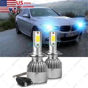 H7 8000K Ice Blue LED Hi/Low Beam Headlight Bulbs For BMW E90 F30 328i 330i 335i - Picture 1 of 11