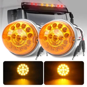 2x LED Watermelon Lights Indicator Side Marker Clearance Amber Red Truck Trailer - Picture 1 of 9
