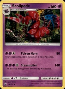 2x (SM03-058) Scolipede (R) Pokemon SM Burning Shadows Card # 58 - Picture 1 of 1